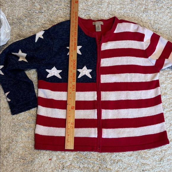 Mountain Lake Vintage 80’s Patriotic Full Zipper Sweater, Size XL 🇺🇸 - Picture 6 of 6